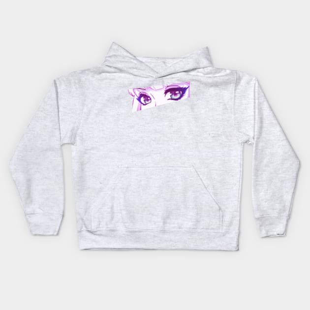 Anime Eyes (purple) Kids Hoodie by Leo